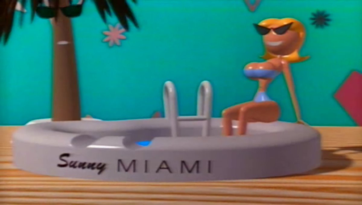 Screenshots of the Sunny Miami knick knack from Pixar's Knick Knack short.  Album https://t.co/vmdRVddBZm, image size:1200x680