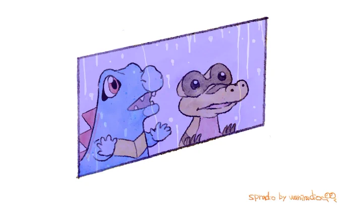 Rainy day 
#Totodile #Sandile 