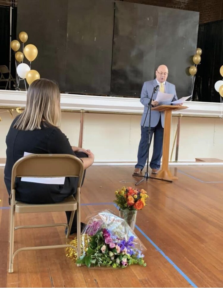 ConsortiumDC's tweet photo. Our #CCAPrez, Vincent Spadoni, salutes the 2020-2021 @WashArchdiocese #PrincipalOfTheYear, Elise Heil, at the surprise ceremony held in her honor!
Congratulations, Ms. Heil! 🎉
#CCAPOY #CCACSW #CCACelebrates https://t.co/Wb4UJPBHNp