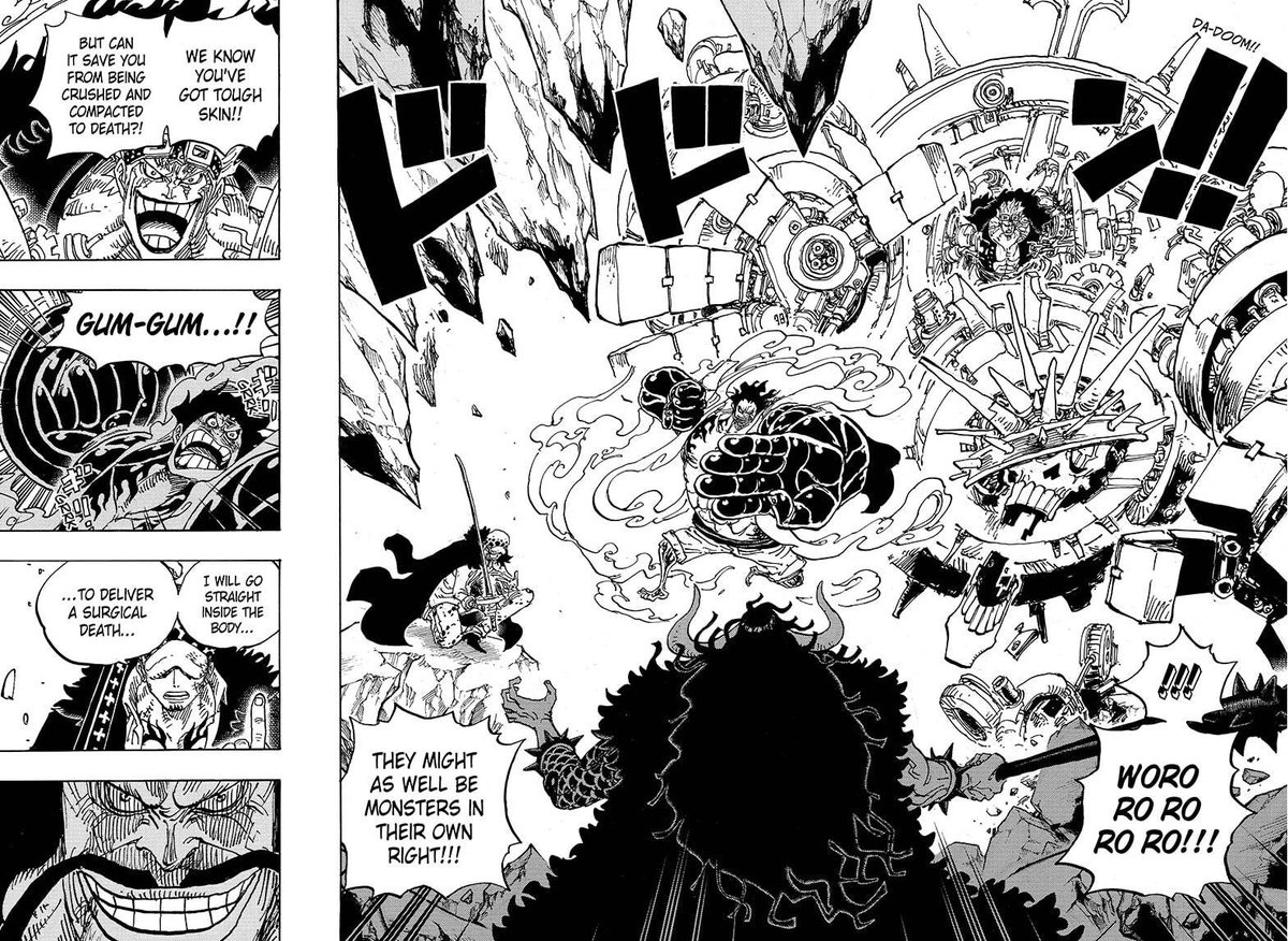 Transition parfaite pour parler rapidement de son rôle dans la chute de Kaido.Comme démontré ci-dessus, Law mérite amplement d’être l’allié de Luffy, il a une force de frappe non négligeable et Oda le met en avant comme «l’égal» de Luffy avec Kid au sein de l’alliance.