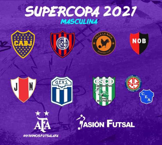 #Supercopa2021 🇦🇷 <a href="/afa/">AFA</a> confirmó que la edición masculina se jugará del 24 al 28 de febrero, en sede a confirmar, con éstos equipos 
⚽️ <a href="/BocaFutsal/">Boca Futsal</a>, <a href="/CASLAFutsal/">CASLA Futsal</a>, #LaÑata, <a href="/FutsalNewells/">Newell's Futsal</a>, <a href="/jnewberyclub/">Jorge Newbery</a>, @GEVSFUTSAL, #Camioneros (Río Grande) y <a href="/AAPrimeraJunta/">A. A. Primera Junta</a>/<a href="/FutsalEstrada/">Estrada De Almagro</a>