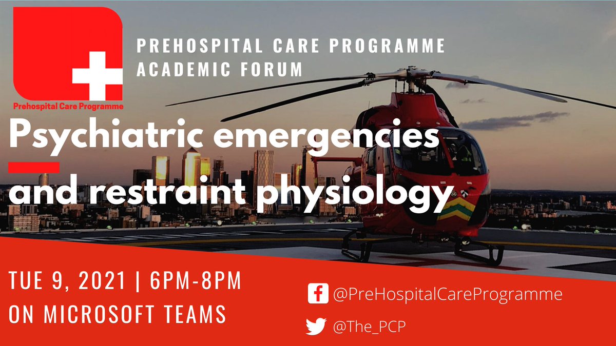 Our next academic forum will take place this Tuesday 9th of February at 6pm and will be on the topic of psychiatric emergencies and restraint physiology. We hope to see many of you there!
#PCPforum

facebook.com/events/1023449…