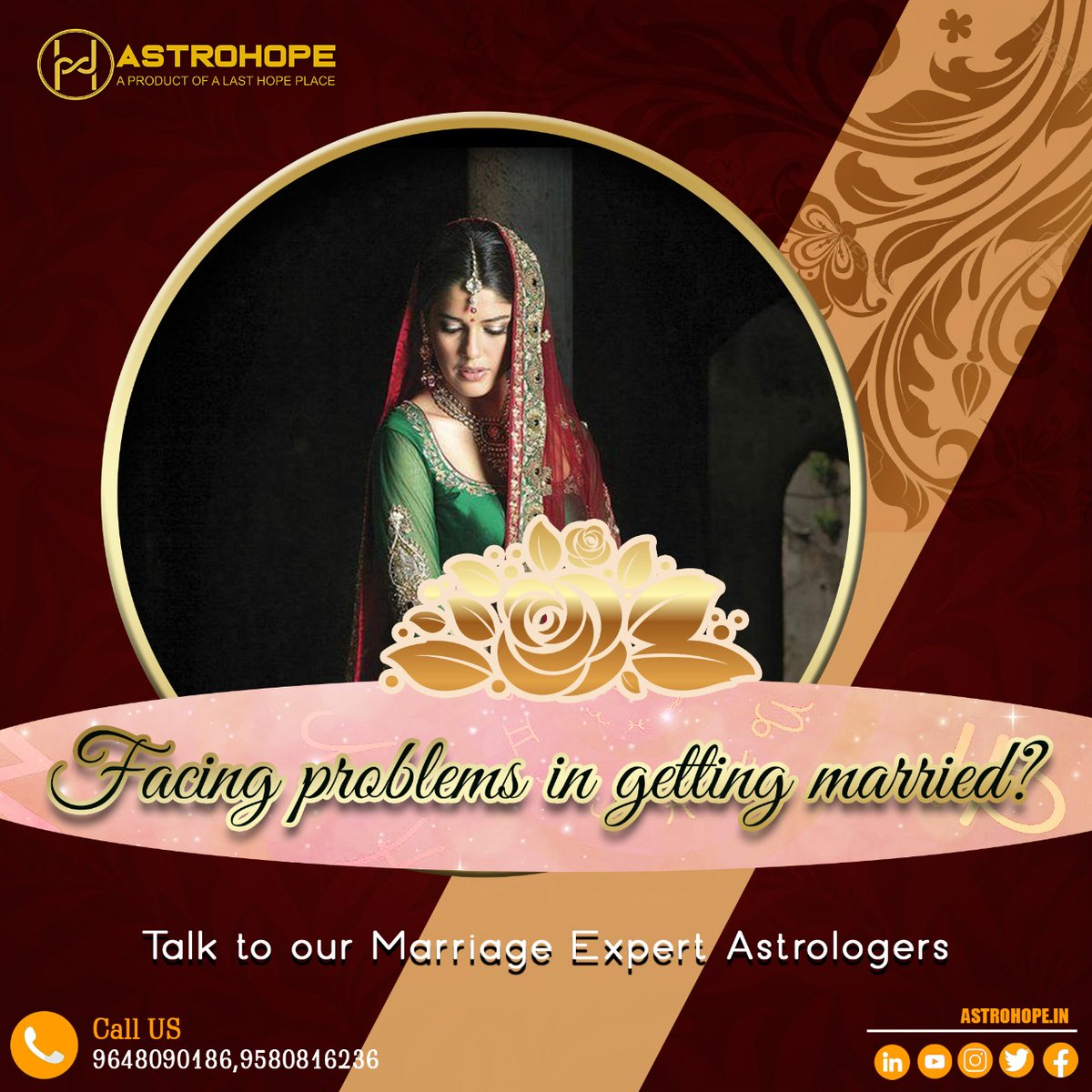 ALastHopePlace1's tweet photo. 🔥Astrohope has all the solutions regarding your Marriage Problems,
🔮Contact our MARRIAGE EXPERT ASTROLOGERS🔮 now
#astrology #marriage #marriedlife #vedicastrologer #familylaw #family #relationshipadvice #relationshipgoals #relationshipsmatter #relationshipbuilding #love #life https://t.co/GGgkhCPWIJ