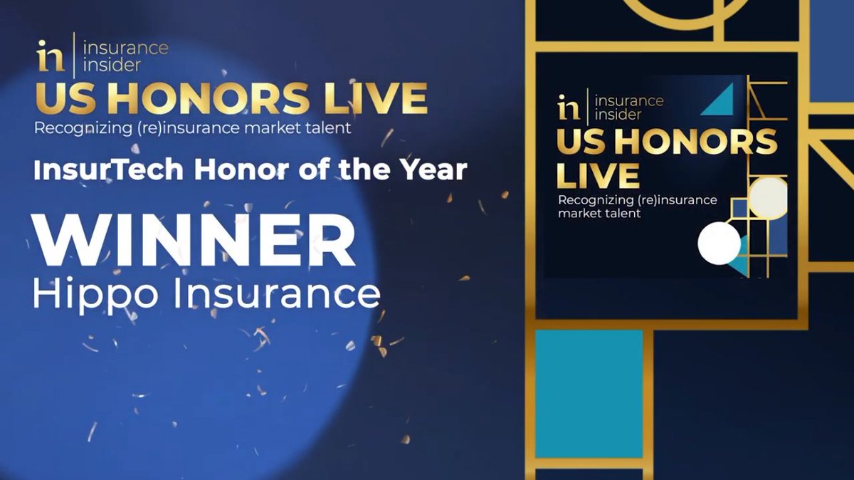 Hippo was named U.S. InsurTech of the Year by  @InsuranceInside for 2020.  $RTP