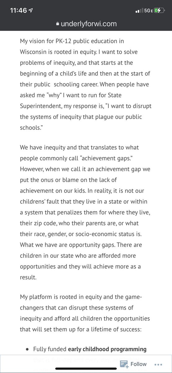 From her website: No funding for vouchers. Because she’s a damn liar when she talks about equity.