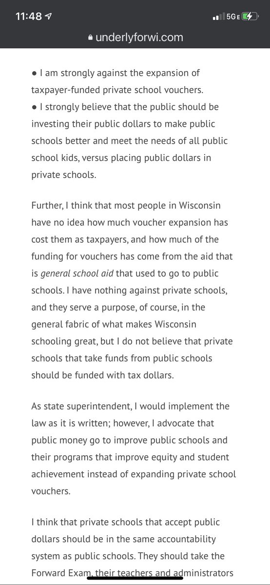 More on her opposition to vouchers. Which are the best way to address inequity in education.