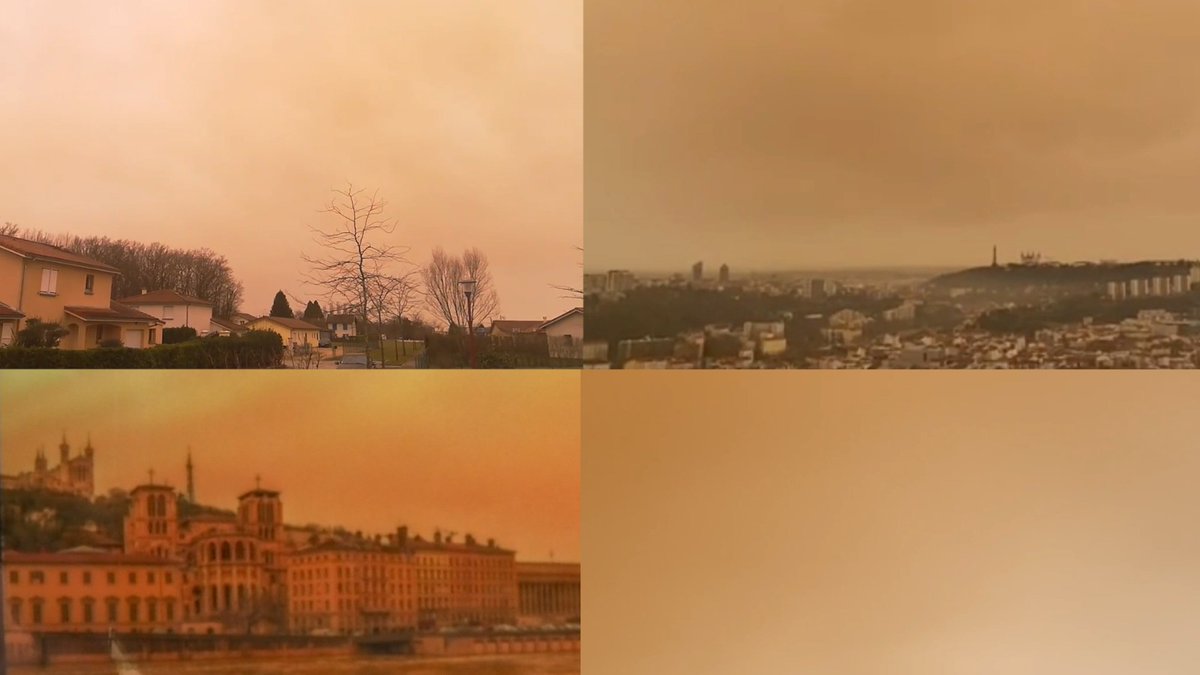 BFMTV's tweet photo. Du sable du Sahara teinte le ciel en jaune sur le sud et l'est de la France
https://t.co/WyV4oBt3Cg https://t.co/392tUjWolO