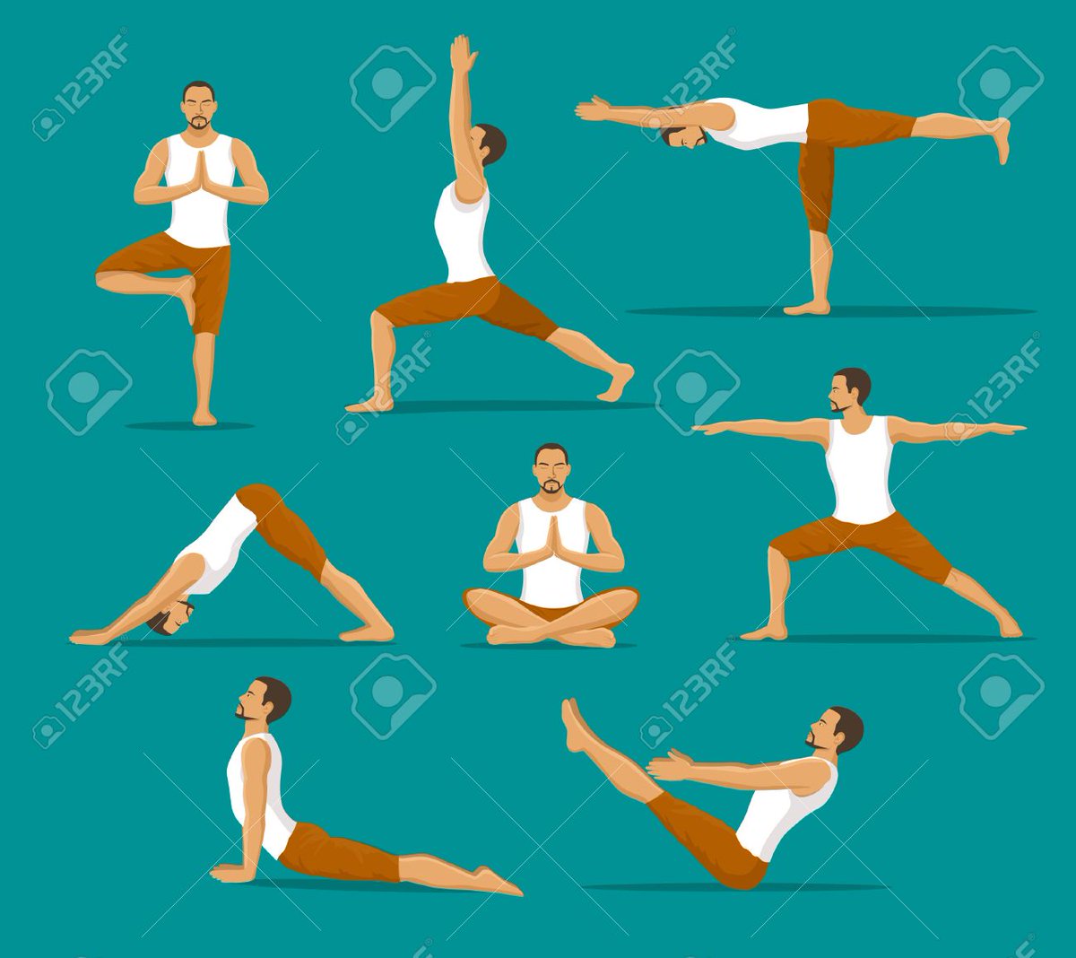 3) Asana :-  the postures practiced in yoga, comprise the third limb. In the yogic view, the body is a temple of spirit, the care of which is an important stage of our spiritual growth.