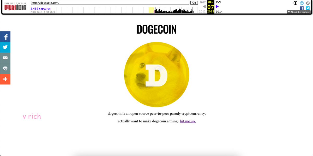 6th Dec 2013, launched Dogecoin  Including the site & social media accounts. Archive (Dec 7th):-  http://bit.ly/7thDec2013&nbsp;
