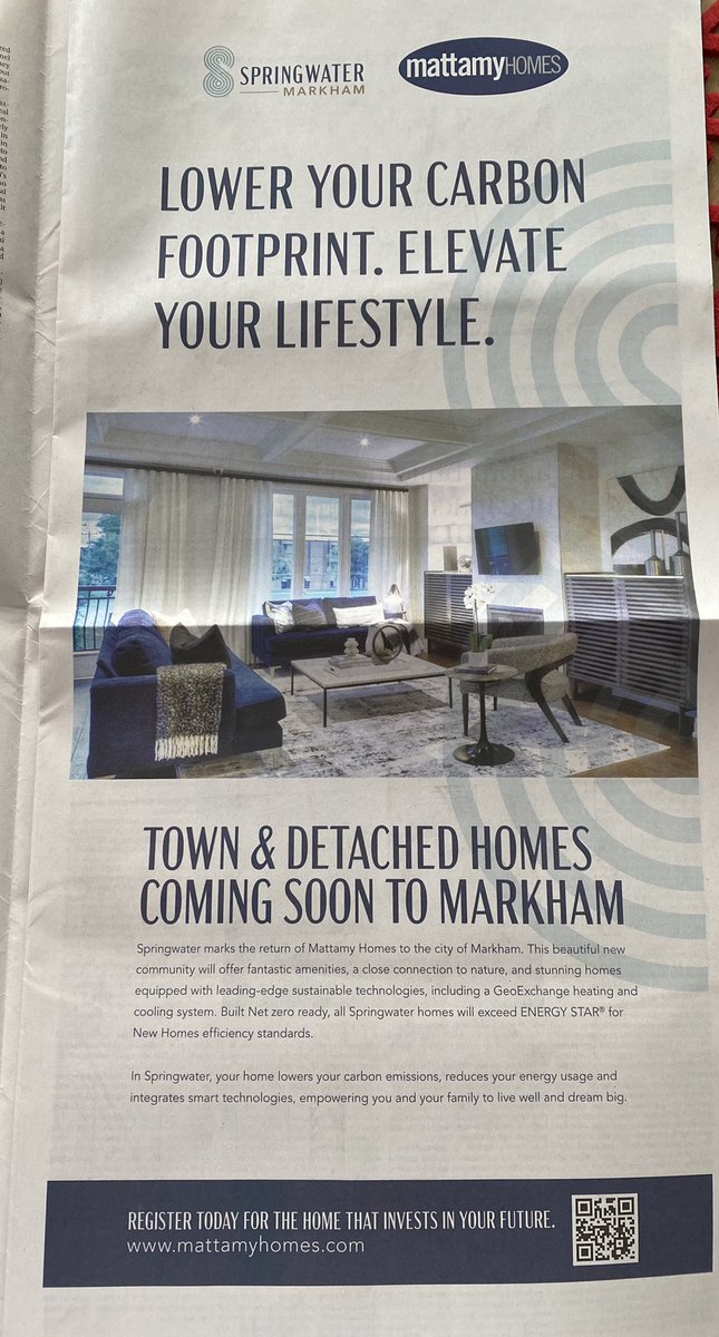 prime_strategy_'s tweet photo. Exciting to see this @globeandmail today! @cityofmarkham @mattamyhomes #geoexchange #netzero #smarthomes #innovation in new housing #LeadershipProject setting new standards @gseaman @YorkRegionGovt best practice for new communities https://t.co/w1BpX2ccre