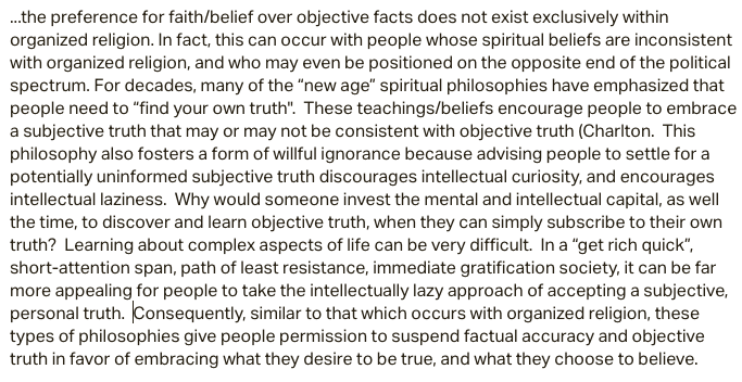 …….a post-truth mantra that entitles people to “find your (their) truth”....(excerpt from something I wrote about political confirmation bias)…..3/