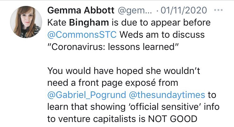 Not deleted. A QC finds this “completely incredible”. She was right. It was incredible, because untrue, as Parliamentary records from 4 and 10 November clearly show. But a smear still live on the Twitter timeline of  @GoodLawProject legal director  @gem_abbott (I’m blocked by both)