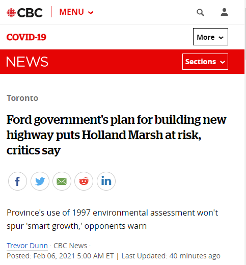 good morning! it's saturday and i'm learning about the bradford bypass - another one of  @fordnation's pet projects that he's pushing through while dismissing environtmental concerns  https://www.cbc.ca/news/canada/toronto/ford-government-s-plan-for-building-new-highway-puts-holland-marsh-at-risk-critics-say-1.5903595?cmp=rss