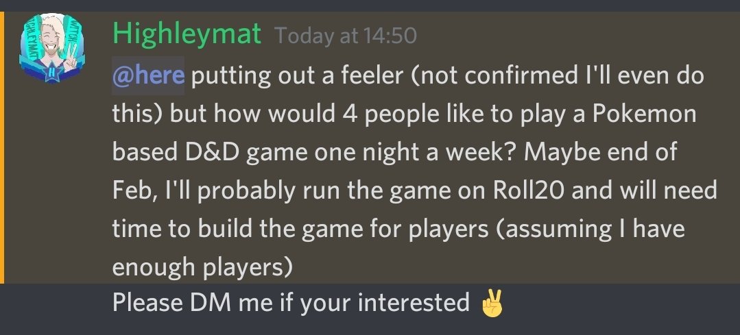 Calling all streamer bros and sis's! If you love pokemon and D&amp;D and have a free night each week (and you're not a total tool) I may have a game for you!.... In a month ish 😅

#streamer #twitch #SmallStreamersConnect #dungeonsanddragons #Pokemon