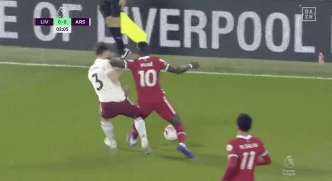 28. September. 2020. Mane is allowed to elbow Tierney early in the game. Not even a yellow. The game finishes 3:1 Liverpool. You would think game would've gone differently if it was a red. Referee: Craig Pawson VAR: Andre Marriner