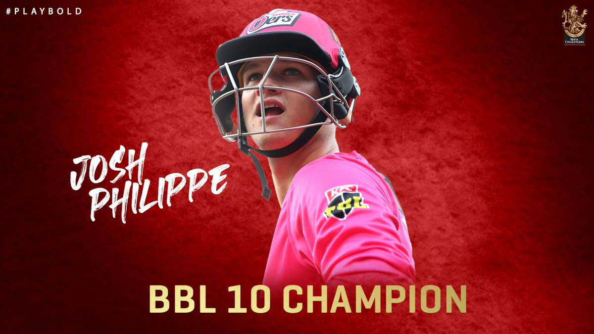 Congratulations to our very own @joshphilippe2 who became a ✌️time BBL Champion👊

Big up, Josh🤜🤛

#PlayBold #WeAreChallengers #BBL10 #BBLFinals