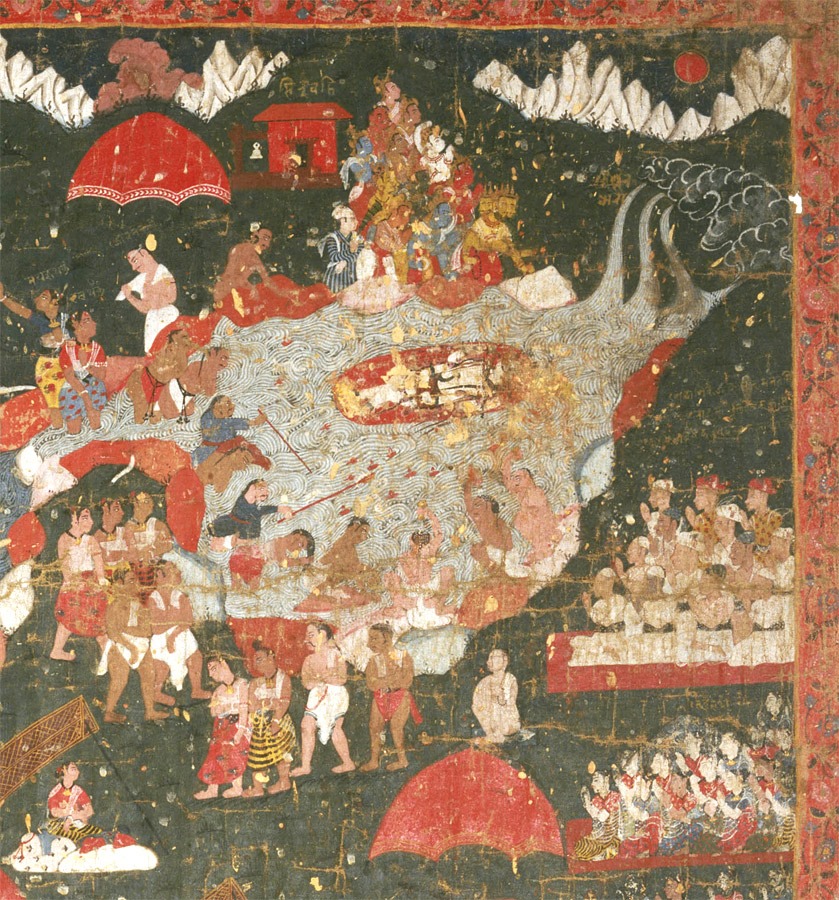 "गोसाईंकुण्डको पुरानो नेवारी नाम 'सिह्लुति' हो- 'रूख जस्तो झरना'। भारतबाट आएका गोसाईंहरूले यहांको तीर्थयात्रामा भाग लिन थाले पछि यसलाई गोसाईंकुण्ड भन्न थालिएको हो ।"
-Gautama V. Vajracharya, Frog Hymns and Rain Babies, pp.151-154. Image from Philadelphia Museum of Art collection.