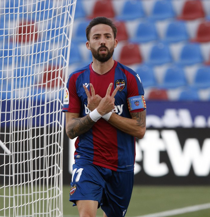 BeManagerEN's tweet photo. 🔋 High Battery #LaLiga 🇪🇦
⭐ Which player is the Star of your team? 🏆
✅ "Comandante" Morales (Levante) ⚽⚽
#MVP #TOTW #LaLigaSantander #Fantasy #Football #BeManager 👔 https://t.co/NN2rhrdO6K
