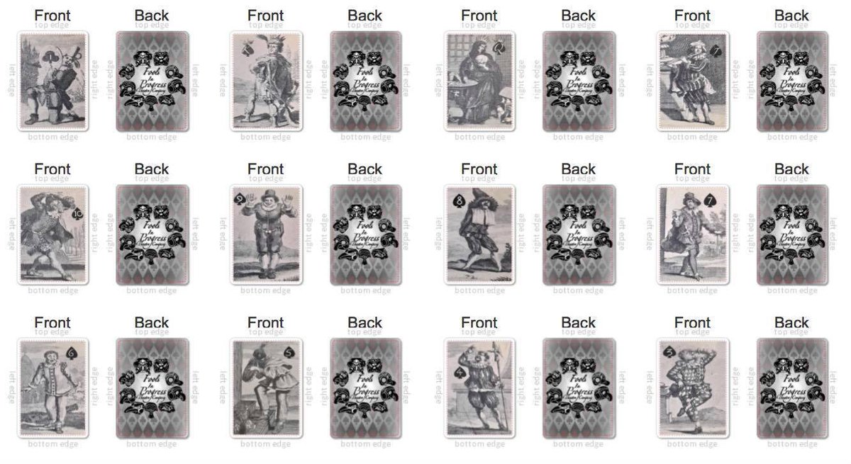 PlayerPatchwork's tweet image. Check out these beautiful commedia dell'arte playing cards! The faces are a reprint from an original 1720 edition with the backs from the modern day troupe Fools in Progress Theatre Company!

Purchase your own set from @FIPTheatreCo: makeplayingcards.com/sell/foolsinpr…