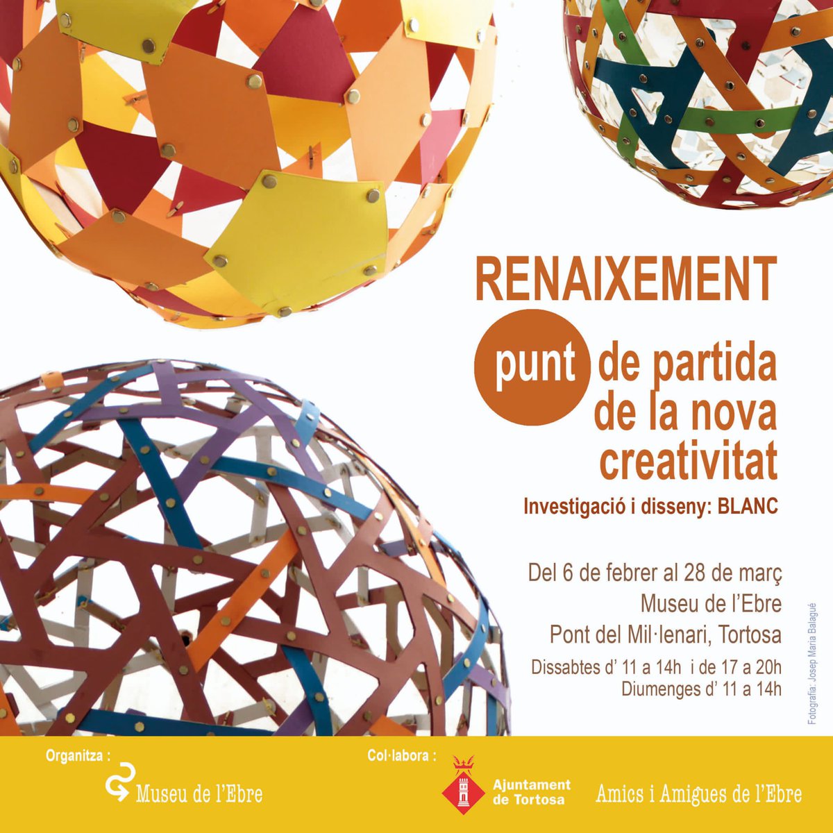 MMACA_cat's tweet photo. “RENAIXEMENT punt de partida de la nova creativitat” exposició de Joan Antoni #BLANC, soci del MMACA, al #Museu de l’#Ebre #pont del #millenari #Tortosa
Des del 6 de febrer al 28 de març de 2021
#art #matemàtiques #creativitat #cultura
Si podeu....VISITEU-LA! https://t.co/gvu7uQ8lvM