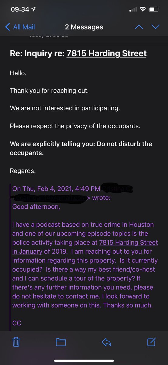 MurderCityPodCC's tweet photo. I’m so glad
You spaced out
Your passive aggressive response
to my email.
I wonder who spit in her Lucky Charms this morning. 🧐 @MurderCityPod #hardingstreet #murdercity #houston https://t.co/r9GlRW23nR