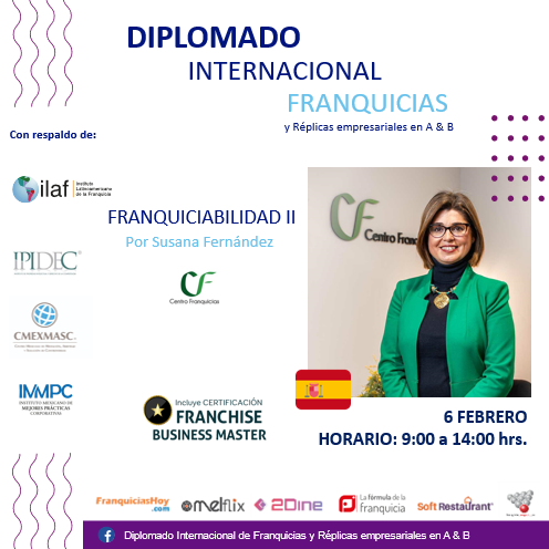 franquiciando's tweet photo. Sesión de gran nivel en nuestro Diplomado Internacional de Franquicias con la extraordinaria profesionista y ponente, Susana Fernandez Iglesias de Centro Franquicias, que nos acompaña desde Oviedo, España.
El tema de hoy: Franquiciabilidad.
#maximaautoridadenfranquicias #soyilaf https://t.co/ufno7rqcKY