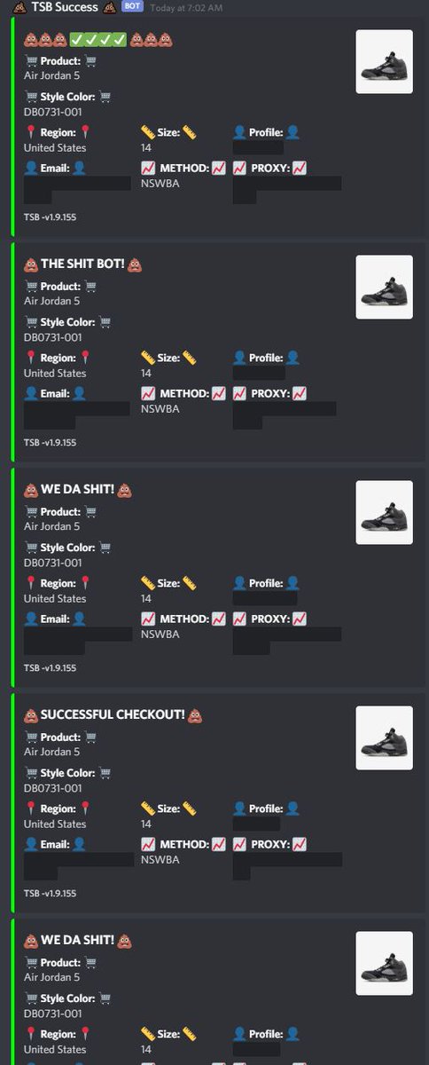 5 minutes worth of work on a Saturday
<a href="/theGaneshBot/">GaneshBot</a> <a href="/The_Shit_Bot/">The Shit Bot</a> 
<a href="/jk_fnf/">JK FnF</a> <a href="/KJNotify_/">KJNotify</a> 
<a href="/RedDirtProxies/">RedDirtProxies</a> @StrainProxies_ 
@TheeVault 
<a href="/EZMode4Chefs/">EZMode™</a>