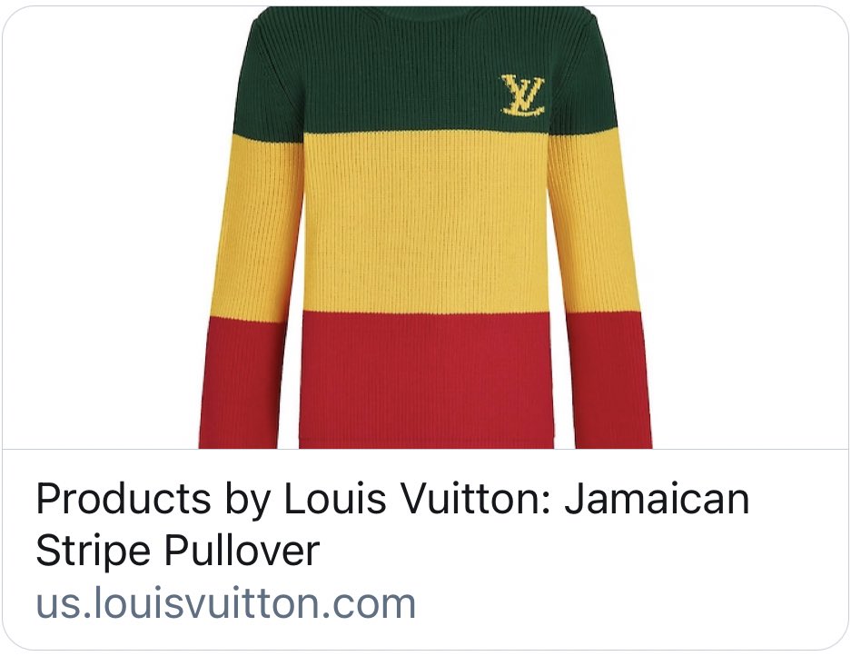 Jamaican-inspired Louis Vuitton sweater features the wrong colors