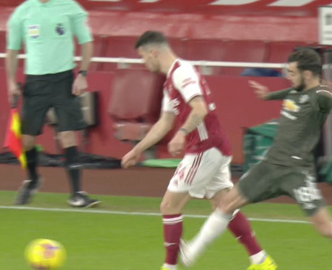 30. January. No red card for Bruno. Game finishes 0:0. Referee: Michael Oliver VAR: Paul Tierney