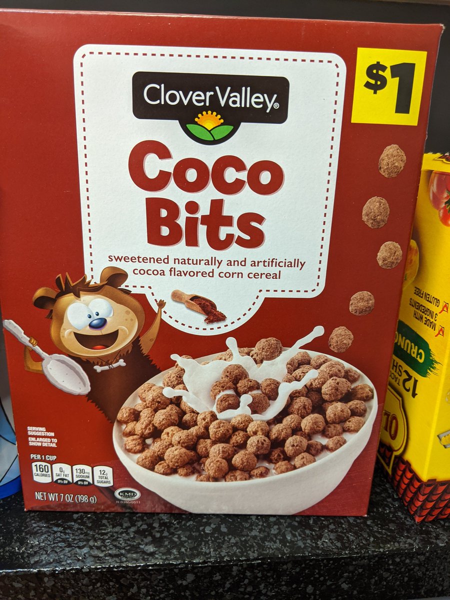 MarkCreter's tweet image. Not sure whether Dollar General cereal is charming or a sign of endtimes.