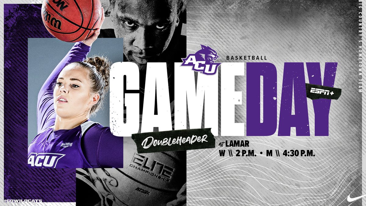 ACUsports's tweet image. 🏀 GAMEDAY! It&apos;s a doubleheader in Beaumont!

@ACUWBB: 2 pm
@ACU_MBB: 4:30 pm

📺 ESPN+ (espn.com/watch)
📻 102.7 The Bear (102TheBear.com)

#TearEmUp | #GoWildcats