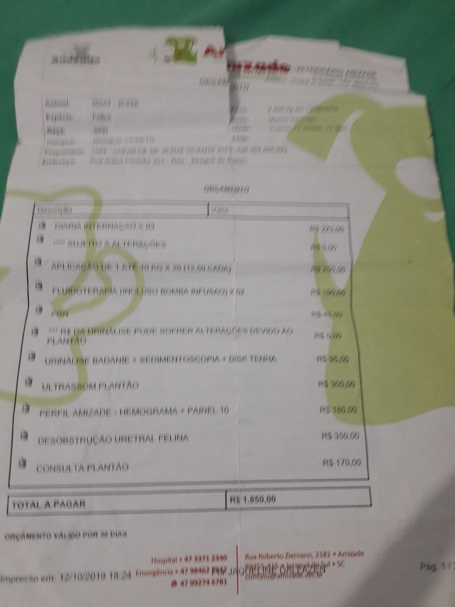AdenilceJesus's tweet photo. comprovante do tratamento do jesse https://t.co/TDgIdY4AMn