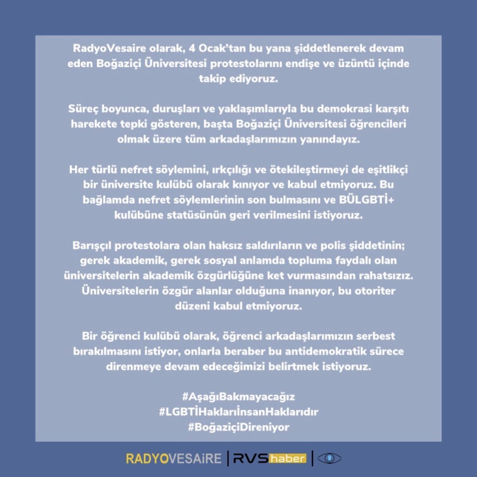 #AşağıBakmayacağız
#LGBTİHaklarıİnsanHaklarıdır
#BoğaziçiDireniyor