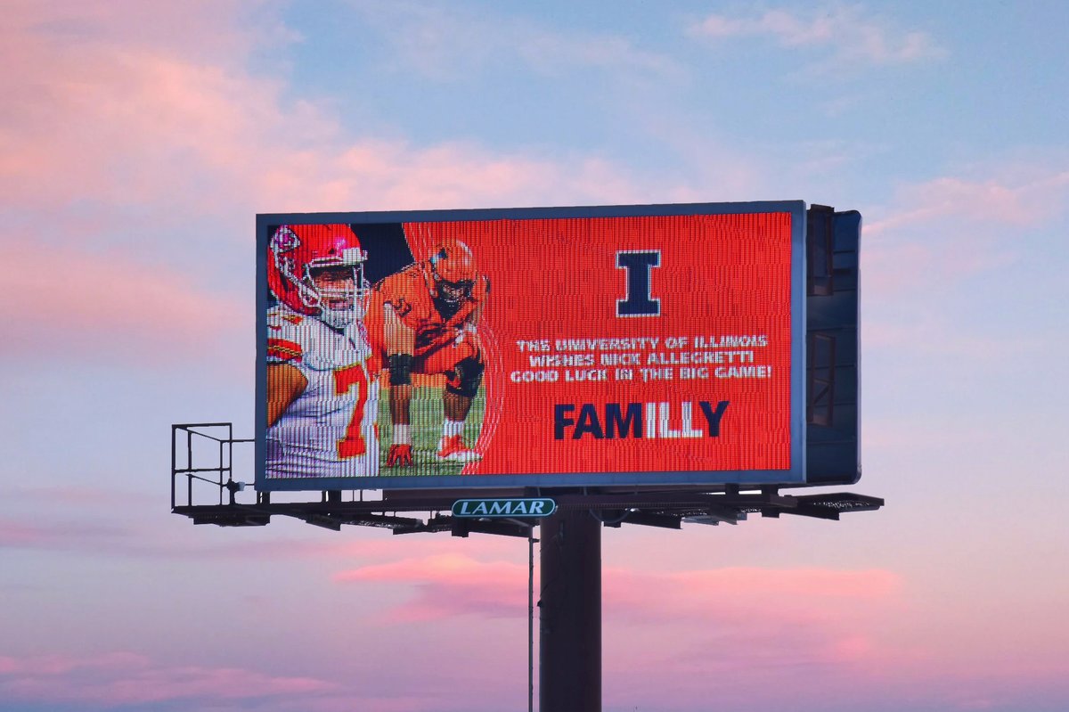 Illinois Football (@illinifootball) on Twitter photo Our <a href="/Gretti_53/">Nick Allegretti</a> billboard is up in Chicagoland.
Proud that you're an #Illini, Nick. Keep representing the Orange & Blue. 🔶🔷 Our <a href="/Gretti_53/">Nick Allegretti</a> billboard is up in Chicagoland.
Proud that you're an #Illini, Nick. Keep representing the Orange & Blue. 🔶🔷