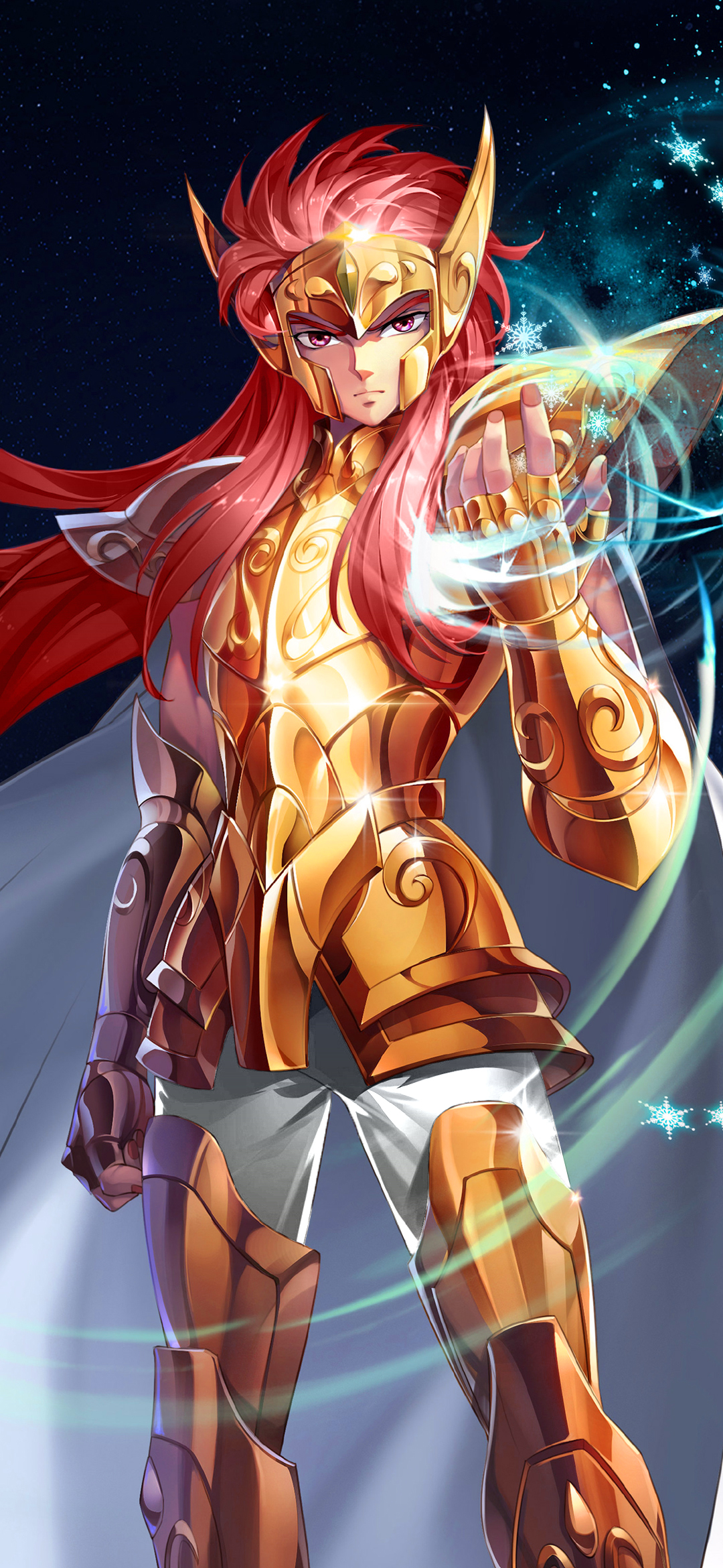 公式 聖闘士星矢 ライジングコスモ 聖闘士誕生日 本日は 水瓶座のカミュの誕生日です 氷河の師匠で 宝瓶宮を守護する黄金 聖闘士 これを記念してカミュの特別なイラストをプレゼント Lineでは文字なしバージョンも配布中 是非保存して 壁紙