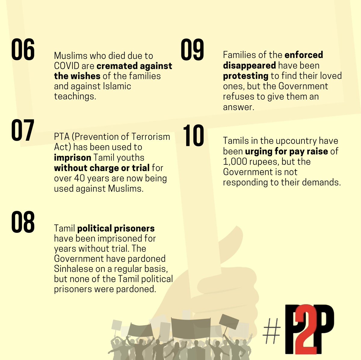 We condemn the crackdown against organizers and participants of the  #P2P  #WalkForJustice Here we lift up the issues highlighted by the protest: