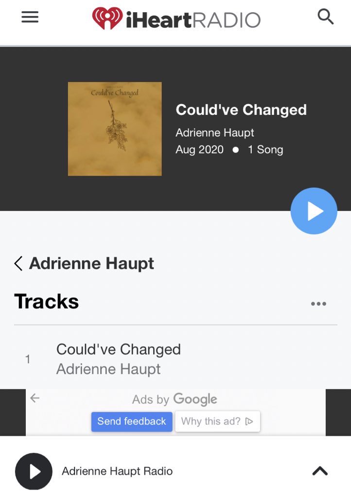Thank you <a href="/iHeartRadio/">iHeartRadio</a> for featuring our #RecordingArtist @_adriennehaupt song, “Could’ve Changed!” #Listen now!!! 📱✨ 🎶 iheart.com/artist/adrienn…

AdrienneHauptMusic.com

#Nashville #RecordLabel <a href="/NEWRMusic/">NEWRMusic</a> with <a href="/JillSantibanez/">Jill Santibanez</a> &amp; Tj Cates  NashvilleEntertainmentWeekly.com