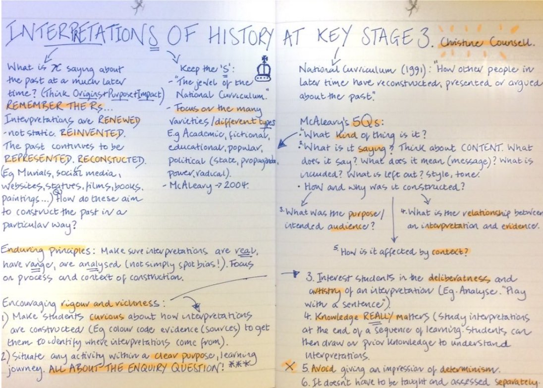 Thank you <a href="/Counsell_C/">Christine Counsell</a> for your continued wisdom on interpretations and how to use them. Lots to think about. Thank you also Essex branch of <a href="/histassoc/">Historical Assoc</a> for organising. 👏 #historyteacher