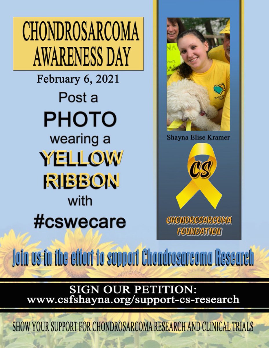 thugg_thugg's tweet photo. #ChondrosarcomaAwarenessDay ๐
Iโll be distributing yellow ribbons around the Bowie area today between 3 & 5 PM if youโd like to participate & show your support for Shayna & the CS Foundation!
Itโs as simple as a picture, a post & a hashtag! #CSWeCare ๐@CS_Foundation1 https://t.co/5C8NyP0v2R