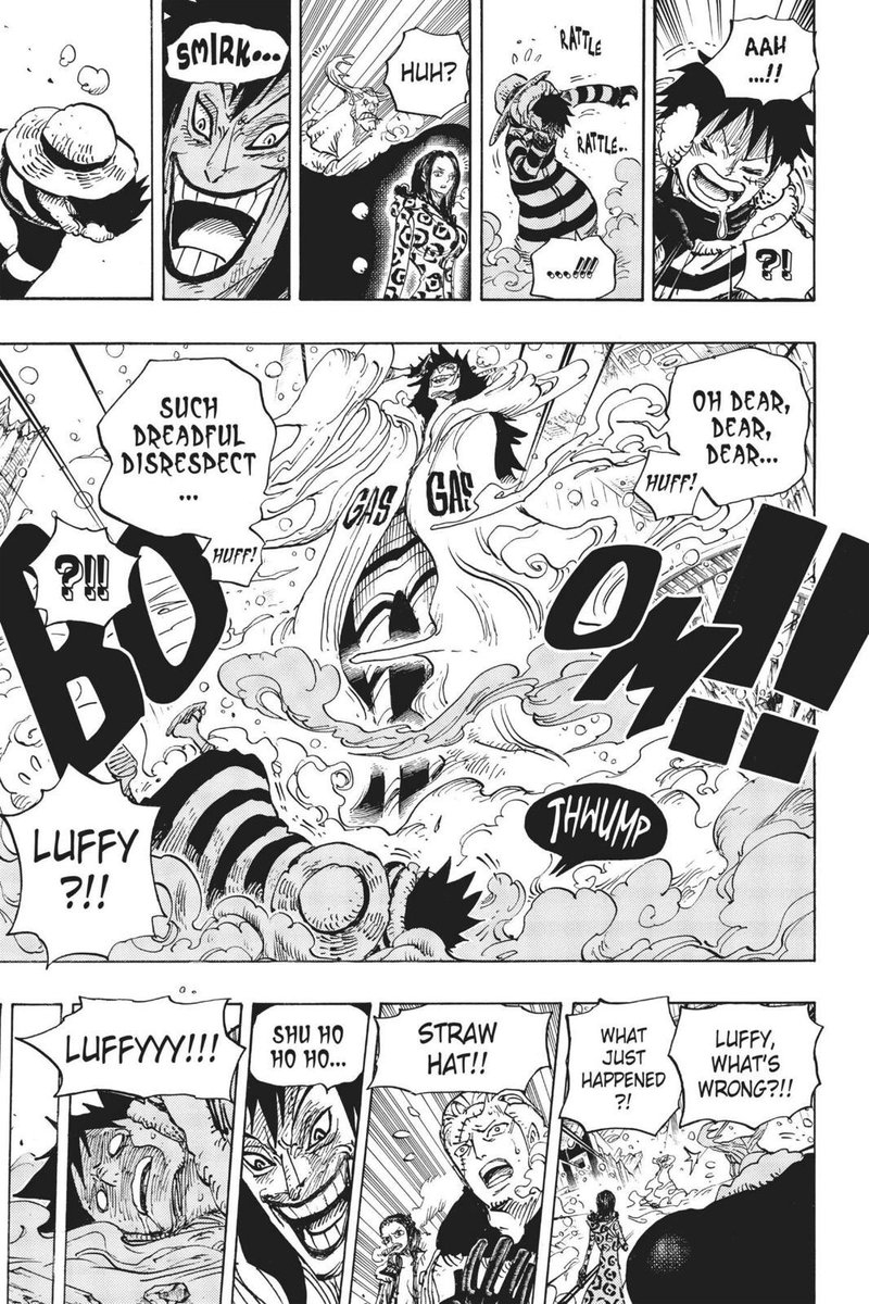 Les combats de Luffy contre Ceasar en sont un parfait exemple.Si Luffy a perdu une fois contre lui malgré sa supériorité incontestable, c’est parce qu’il ne connaissait rien de l’étendue de ses pouvoirs, donc il ne pouvait pas se douter qu’il pouvait enlever l’oxygène de l’air.