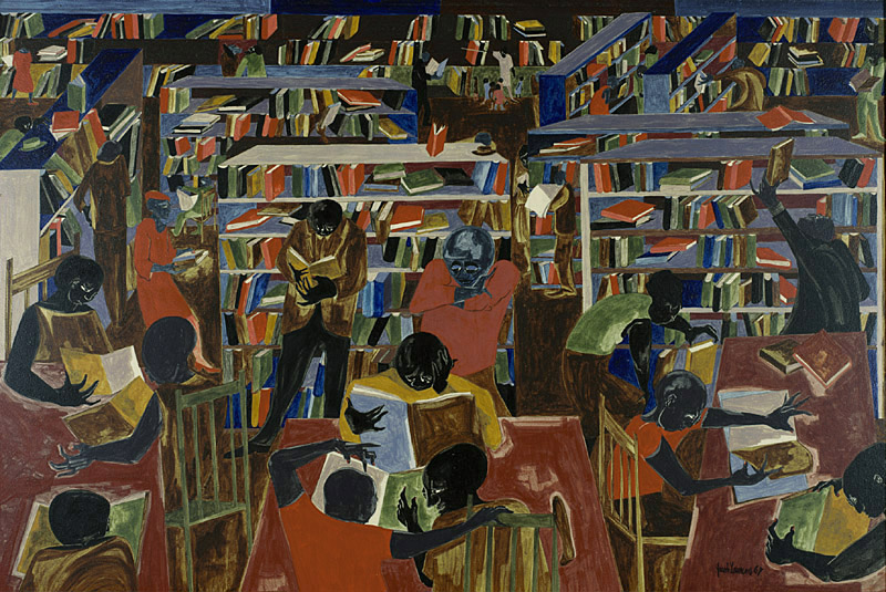 6. Jacob Lawrence, Dream Series #5: the Library, 1967 ( @PAFAcademy). Another dreamy reading room for everyone out there missing the library.  https://www.pafa.org/museum/collection/item/dream-series-5-library