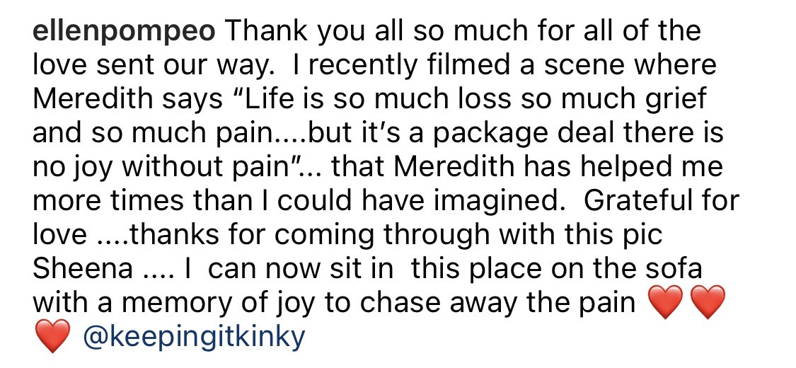 INSTAGRAM | #GreysAnatomy Ellen Pompeo 

🔗: instagram.com/p/CK9TMEfAItN/