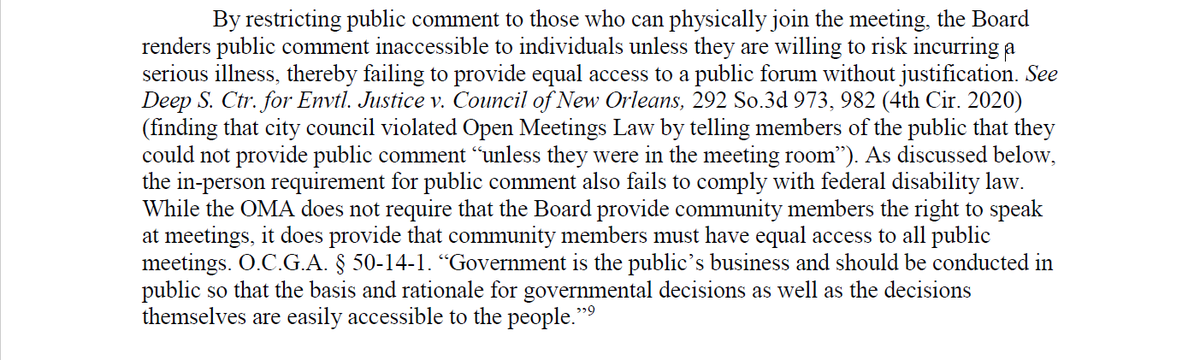 The OCS Board limits public comment to those who attend meetings in person, forcing individuals to make a decision between making their voice heard and risking their health. Seats in the meeting room are not socially distanced and attendees frequently take off masks to talk.