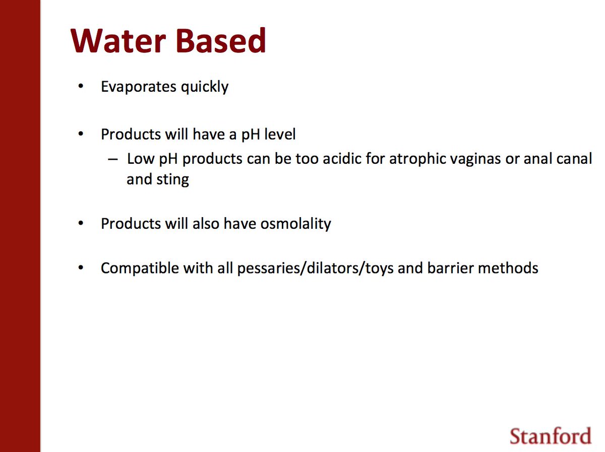 5/ A pH>4 well above protective lactic acid acidity of the healthy human vagina - Rectal pH 7.0- Vaginal osmolality 280 mOsm/kg- Rectal osmolality 290 mOsm/kgSo, optimum requirements for both vaginal & rectal intercourse cannot be bridged in a single lubricant!  @DrJenGunter