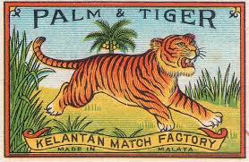 bismail's tweet photo. Kelantan match factory box:  part of their tiger line. #Makcikmaryam #Crimenovel #Kelantan #Mystery #kainsongketmysteries https://t.co/dnjbsiDLKU
