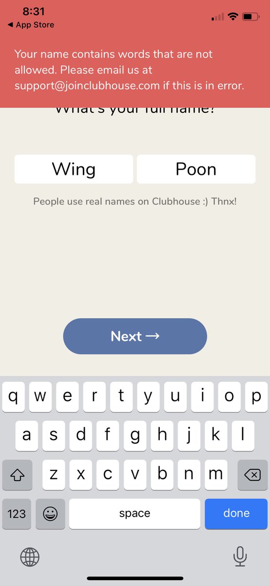 wingydingy's tweet photo. @candicepoon @joinClubhouse I had the same issue!! 😂 LOL What did they have against Poon?! (I emailed them it has been resolved for me) https://t.co/xKbayXxrAz