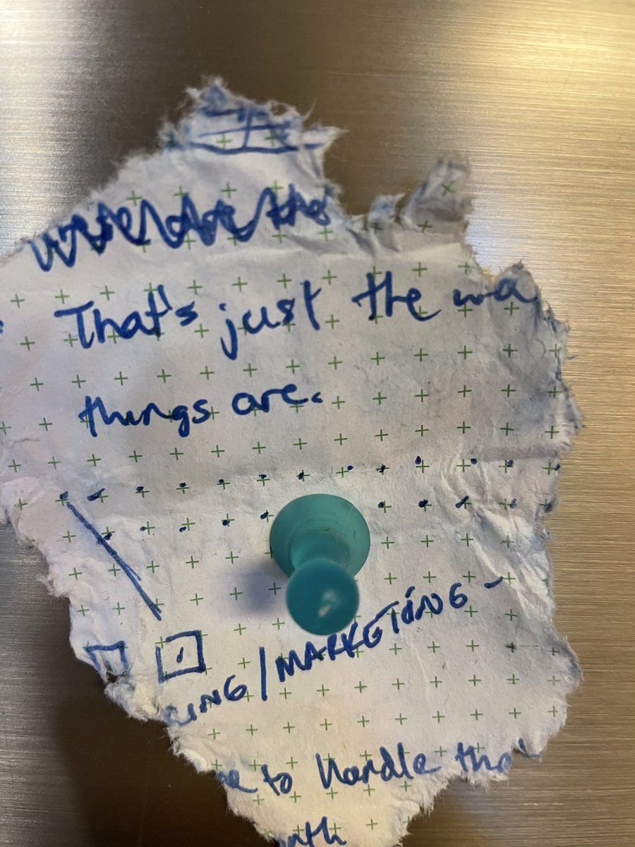 realjeffkeen's tweet photo. I didn’t check my pockets on laundry day and turned my last year’s worth of Field Notes into a mushy potato-like object. Therapy notes, things my dad said before he died, ideas, contact info, mostly all gone. But this survived, and yeah—it is. https://t.co/pliJYJerpk