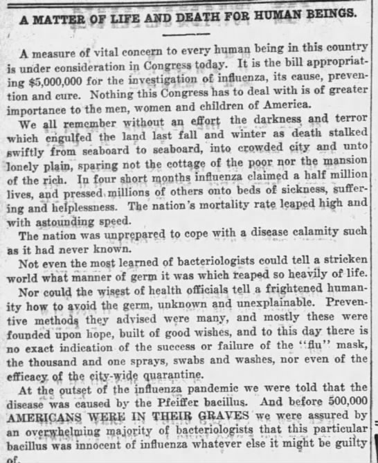 The Harding-Fess Measure must be passed. "Congress has nothing more important on its hands." (Sheboygan Press, July 29, 1919)
