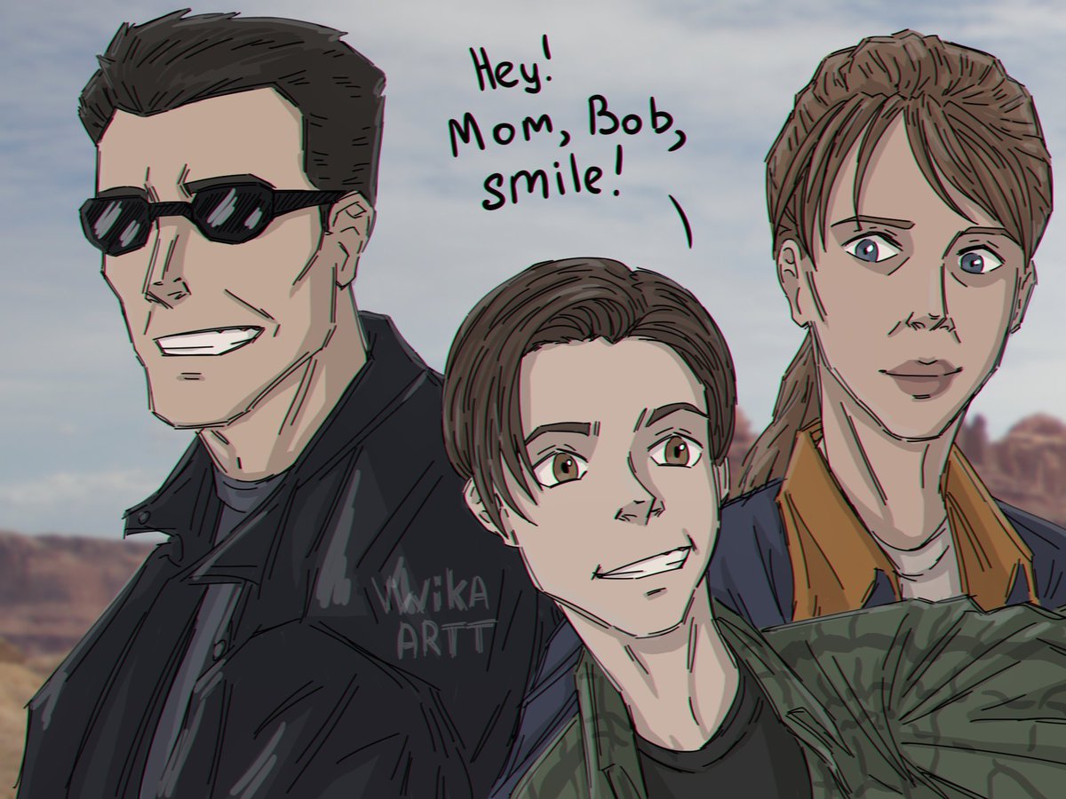 VWika_Artt's tweet photo. Terminator 2 Fan Art
Or a kind of AU where the terminator survives and lives with John and Sarah Connor 🤖
#Terminator #TerminatorFanArt #Terminator2 #JohnConnor #SarahConnor #FanArt https://t.co/8a1KcxvEgI