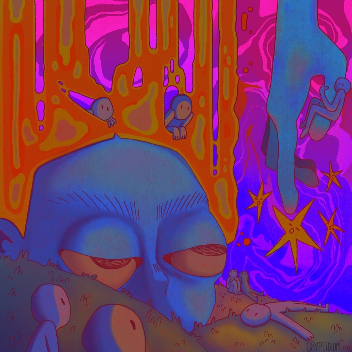 GoatCryptid's tweet photo. No thoughts head empty #digitalartwork #procreate #trippy https://t.co/uEbsrWMf0Q